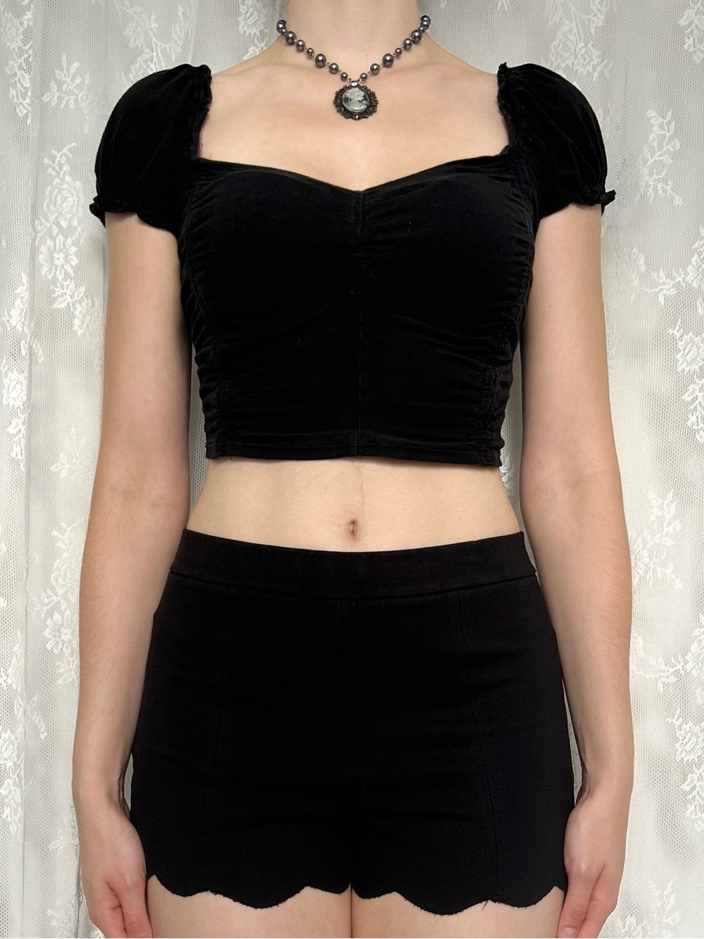 Whimsygoth Black High Waisted Shorts